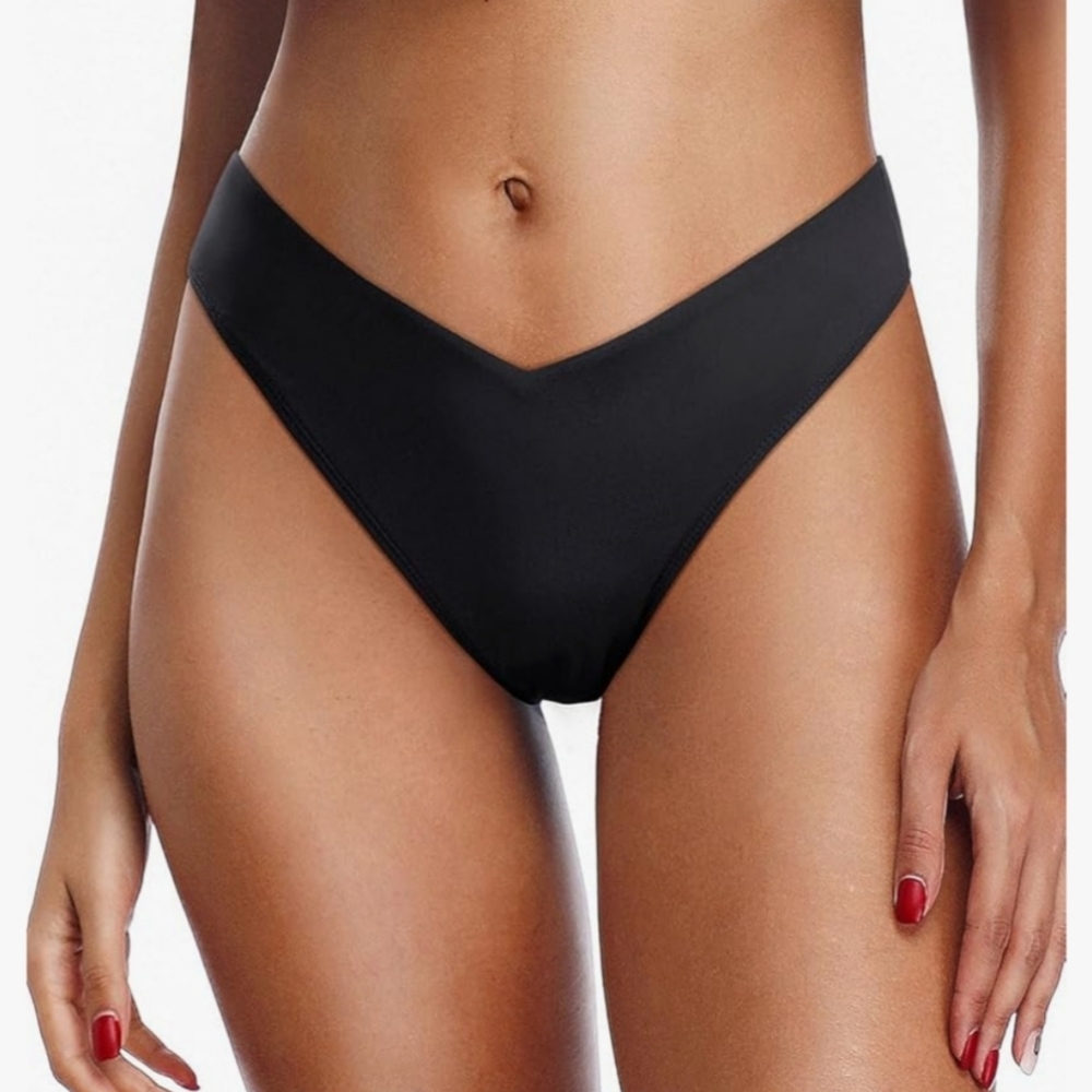 Zmart Cheeky Bikini Bottoms V Cut  Bottom High Cut Swimsuit Low Waist. NWT.